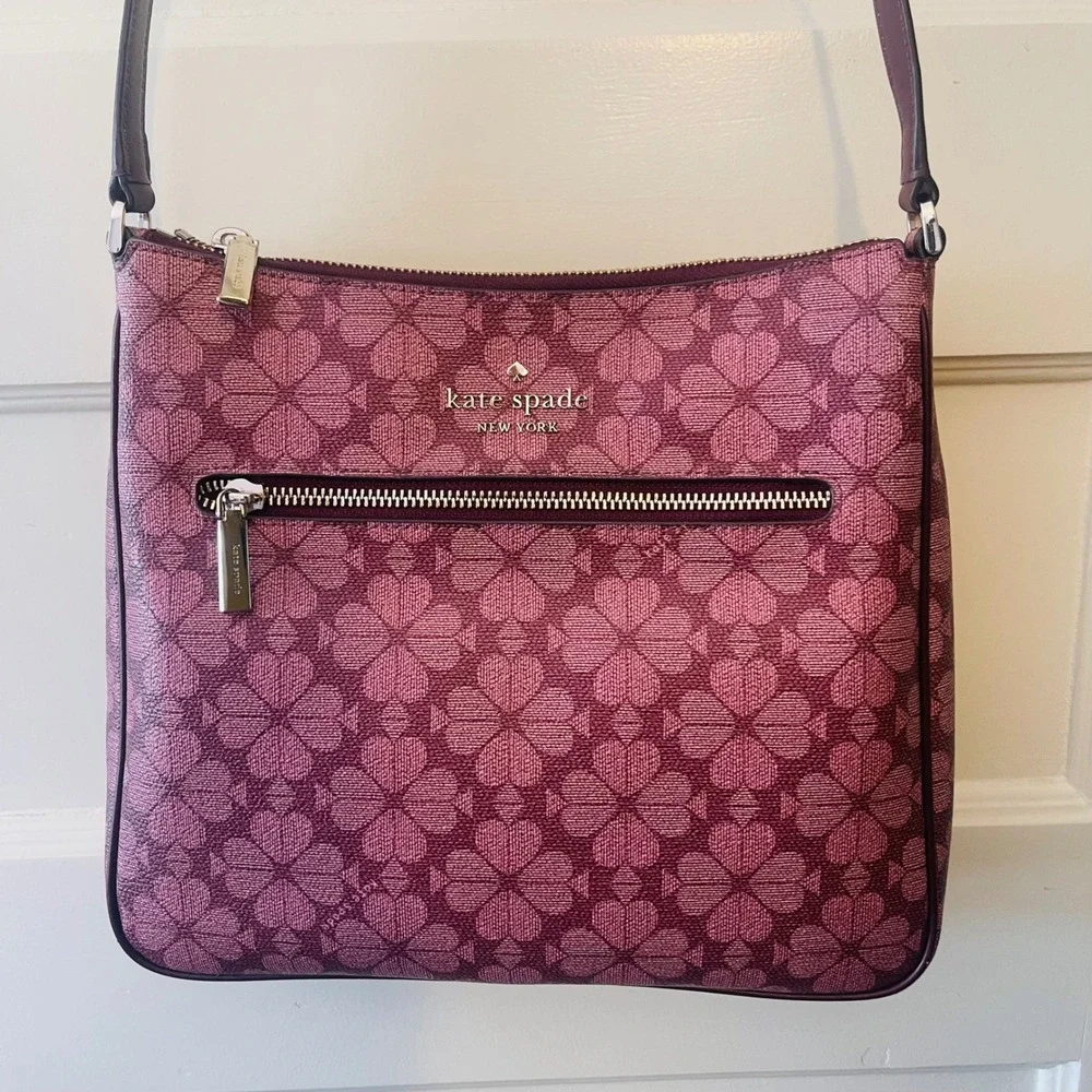 Kate Spade Spade Flower Signature Crossbody Bag – Burgundy
